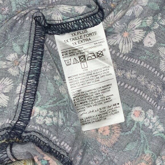 Old Navy Navy Blue Floral Sleeveless Ruffle Hem Midi Dress - Size XL - Picture 7 of 7